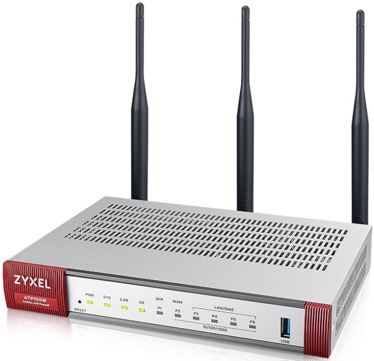 Межсетевой экран ZYXEL ZyWALL ATP100W 2xWAN GE (1xRJ-45 и 1xSFP), 4xLAN/DMZ GE, 802.11a/b/g/n/ac (2,4 и 5 ГГц), 1xUSB3.0