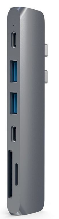 Концентратор USB 3.0 Satechi ST-CMBPM aluminum Pro Hub для Macbook Pro (USB-C), HDMI/Thunderbolt 3/USB Type-C/SD/microSD