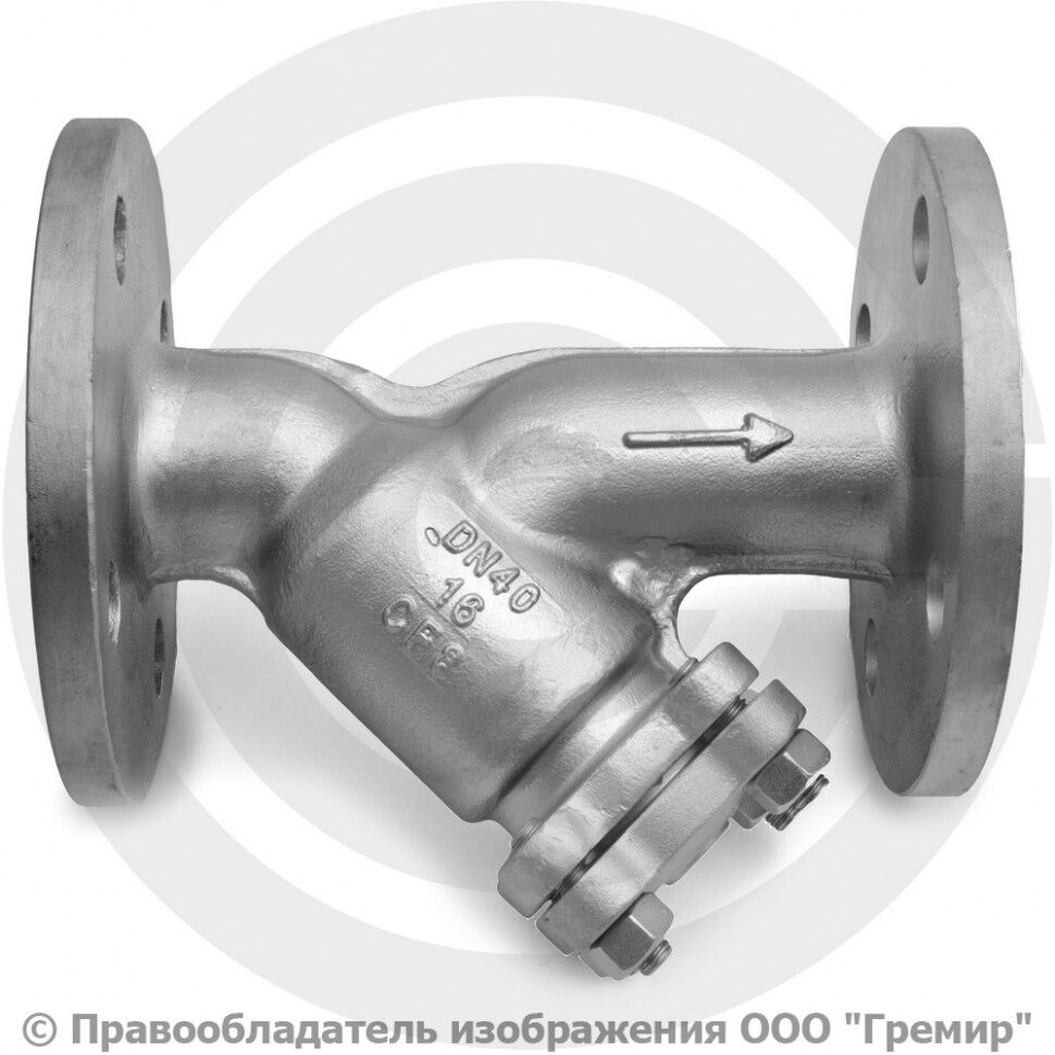 Фильтр Ду 40 Ру 16 NK-FYS AISI 304 нержавеющий фланцевый Y-тип