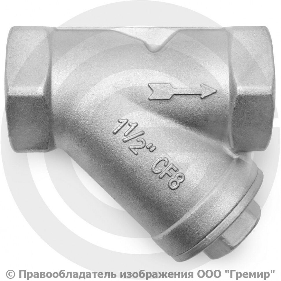 Фильтр Ду 40 (1 1/2") Ру 16 NK-YS AISI 304 нержавеющий муфтовый Y-тип