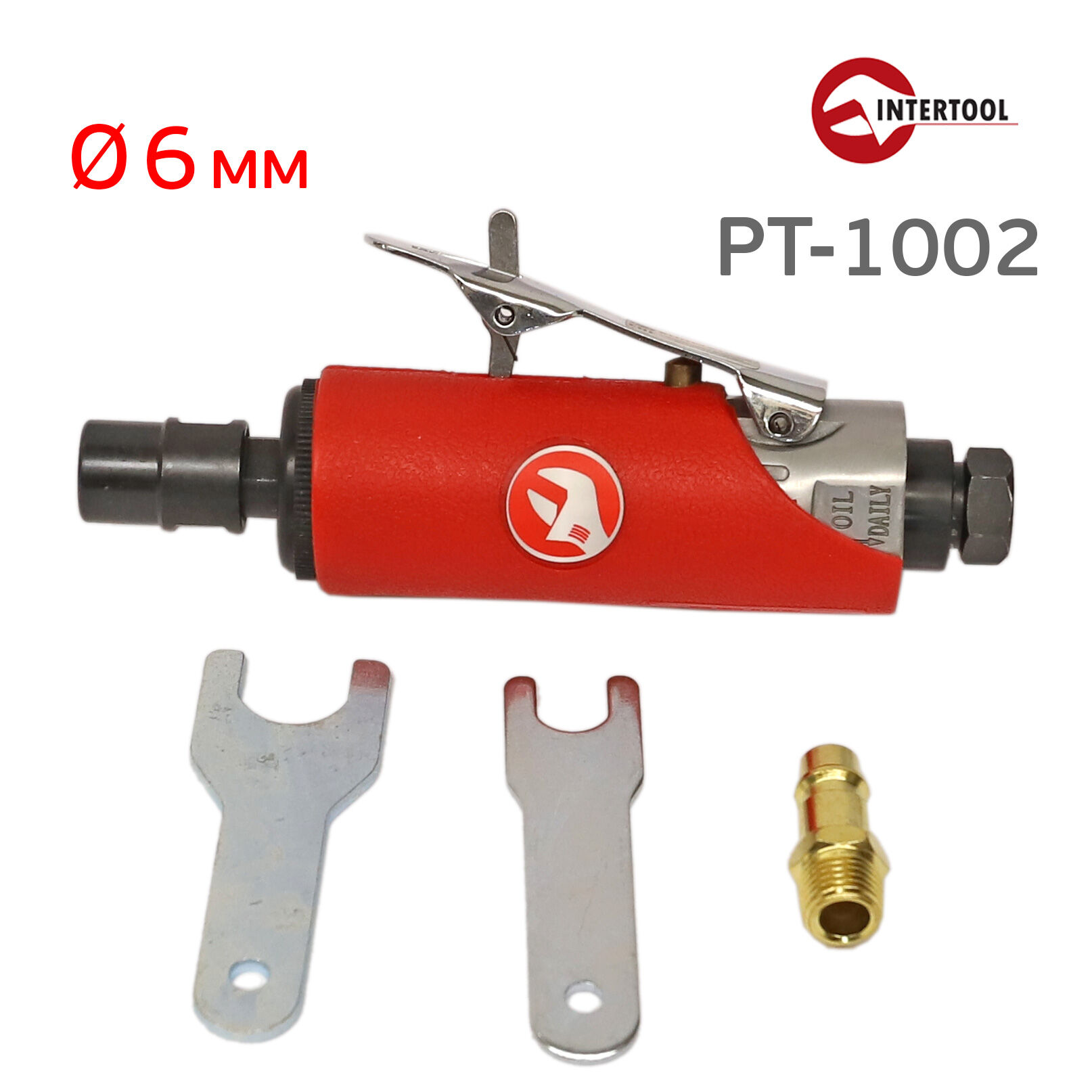 Зачистная машинка Intertool PT-1002 (цанга 6мм) пневматическая прямая минишлифмашинка 1