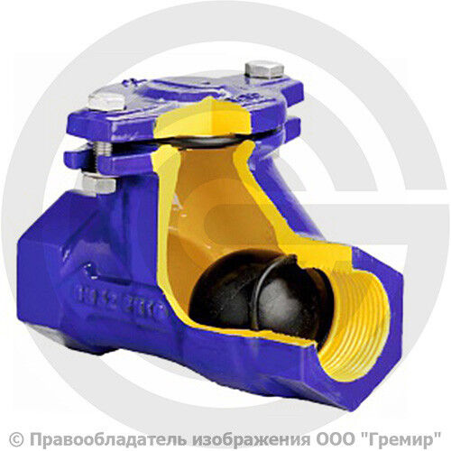 Клапан обратный Ду-50 (2") шаровой Ру-16 ВР (ВН) шар сталь+NBR D-022S ABRA