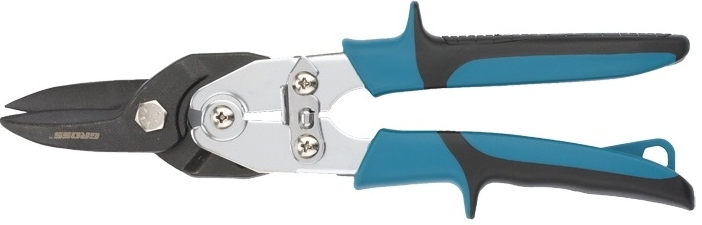Ножницы GROSS PIRANHA по металлу 255мм, усиленные прямые,двухкомпонентные рукоятки, CrMo