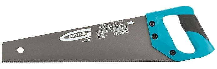 Ножовка Gross PIRANHA 400 мм, тефлоновое покр. 11-12 TPI, зуб - 3D, каленый зуб, 2-х комп. рук-ка