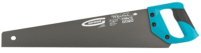 Ножовка Gross PIRANHA 500 мм, тефлоновое покр. 11-12 TPI, зуб - 3D, каленый зуб, 2-х комп. рук-ка