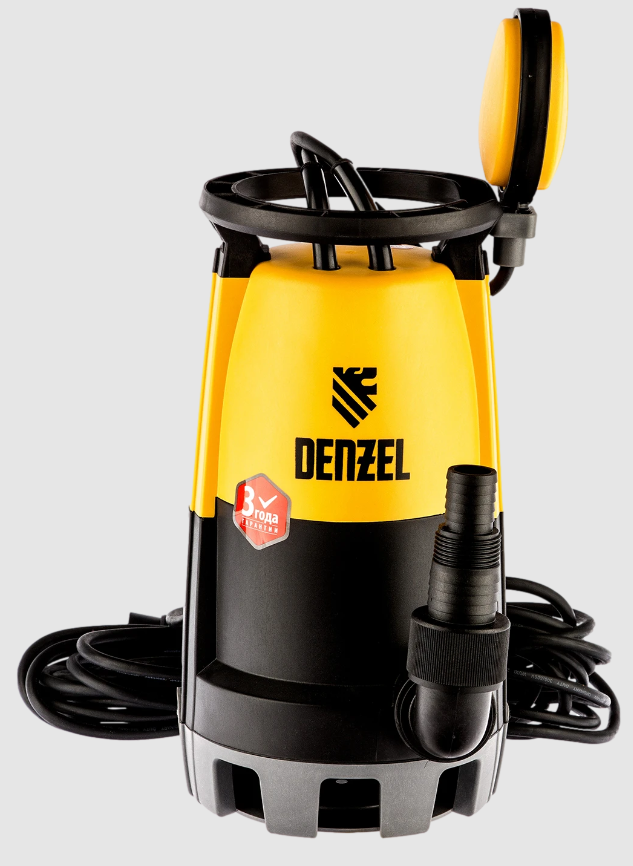 Насос дренажный Denzel DP-900S, 900Вт, напор 9м, 18000л/ч, для чистой и грязной воды
