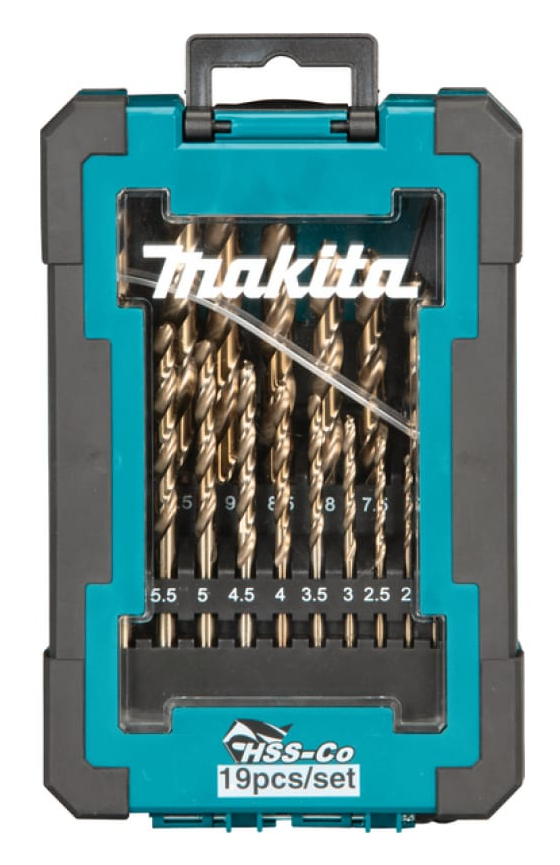 Набор сверл по металлу Makita HSS-Сo, 19 шт. (1-10 мм, шаг 0.5 мм)