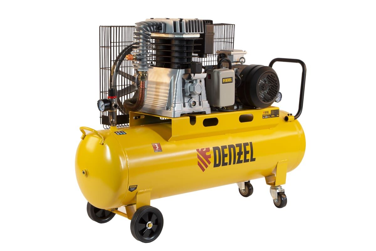 Компрессор Denzel BCI4000-T/100 воздушный рем. привод 4,0 кВт, 100 литров, 690 л/мин