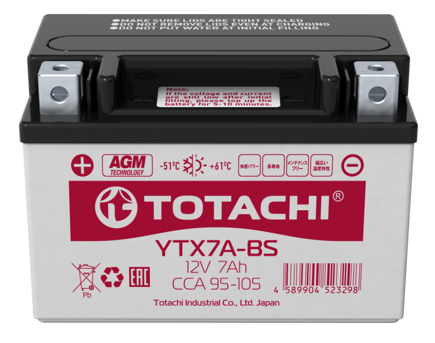 Аккумулятор TOTACHI CMF 7 Ач YTX7A-BS R AGM
