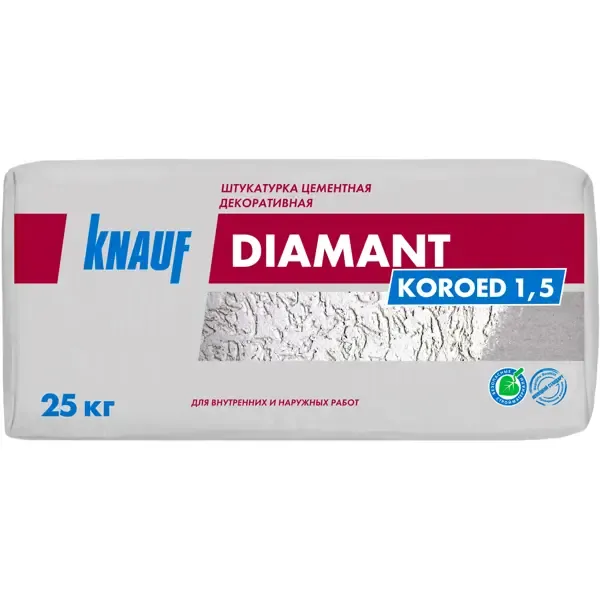 Штукатурка декоративная Knauf Диамант короед 1.5 мм 25 кг KNAUF "Короед" 1,5мм Diamant