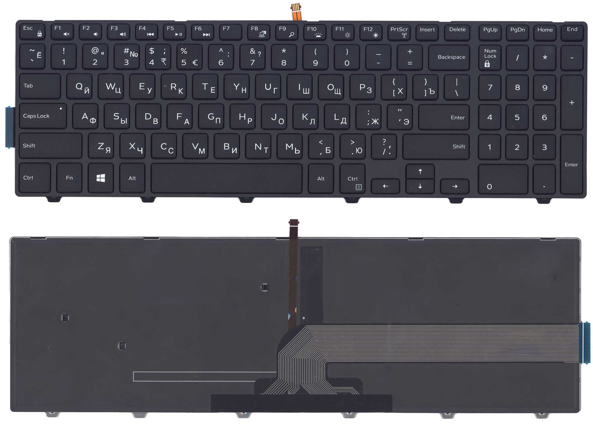 Клавиатура для ноутбука Dell 15-3000 15-5000 с подсветкой p/n: PK1313G1A00 PK1313G2A00 MP-13N83SUJ92