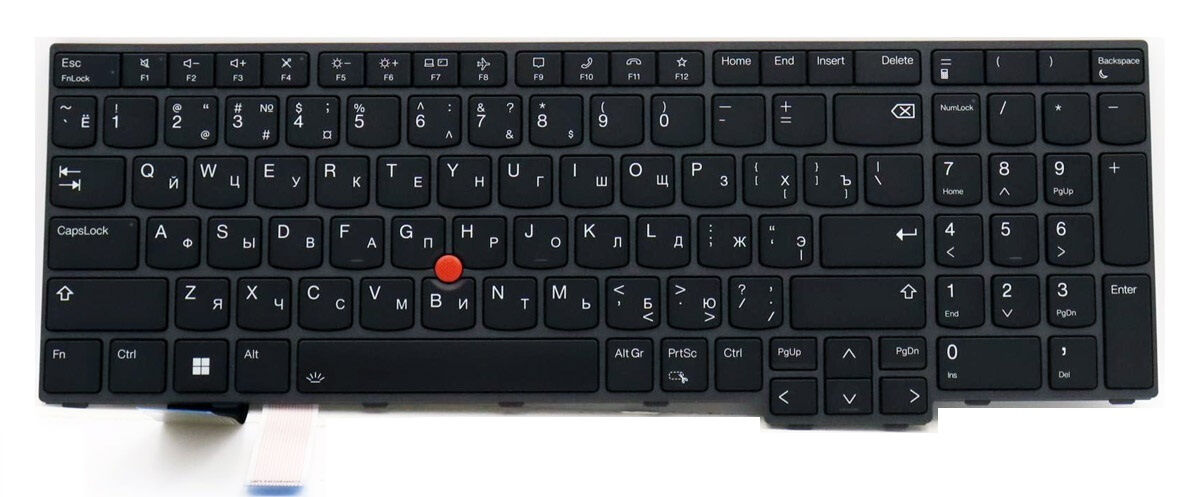 Клавиатура для ноутбука Lenovo ThinkPad T16 P16S черная с подсветкой p/n: SN21D93436 PK132D62A12