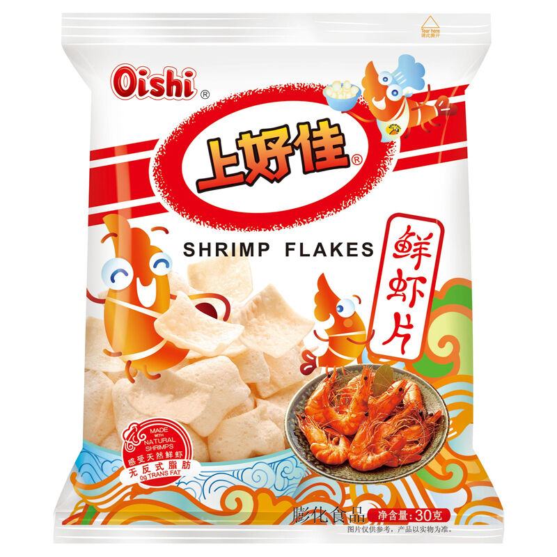 Чипсы Oishi Shrimp Flakes креветочные 30 г