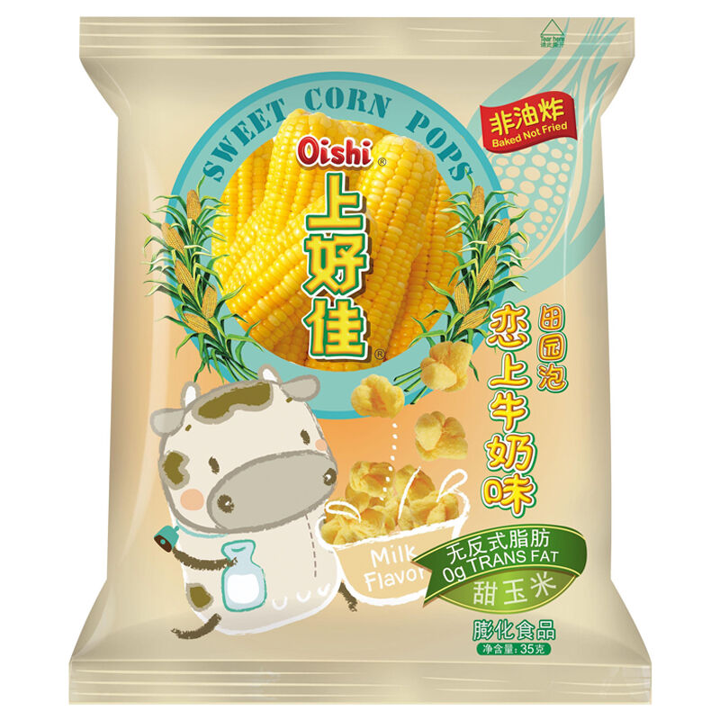 Воздушная кукуруза Oishi Sweet Corn Pops с молочным вкусом 35 г