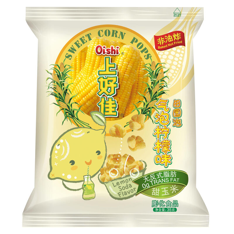 Воздушная кукуруза Oishi Sweet Corn Pops со вкусом лимона 35 г