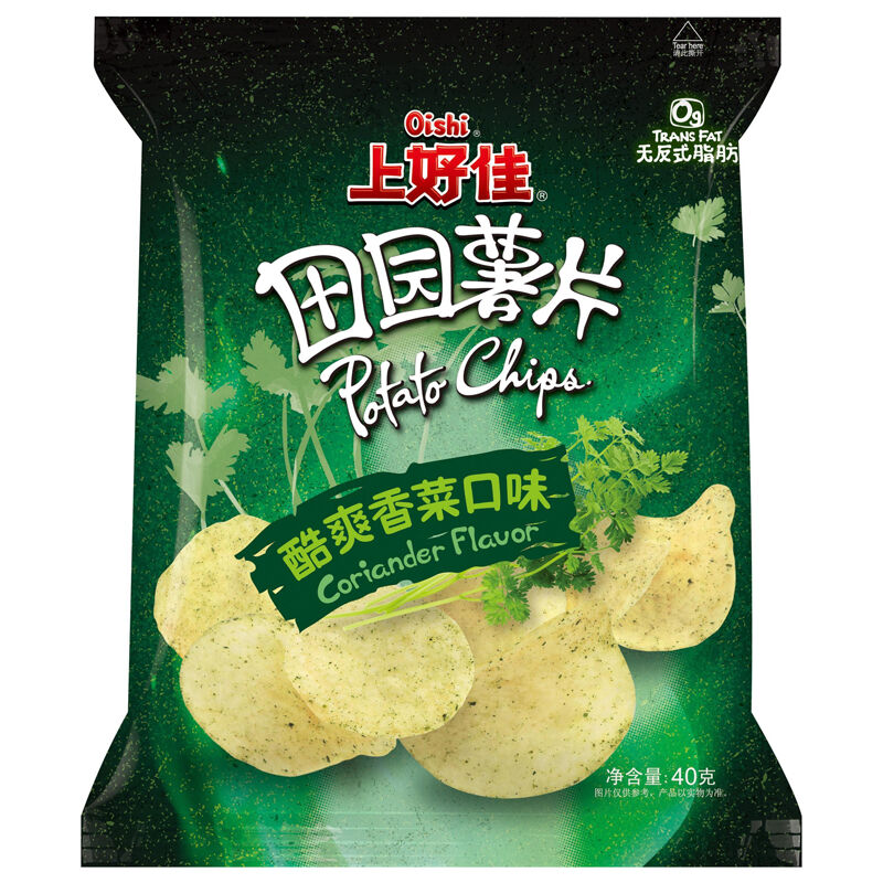 Чипсы Oishi Potato Chips Coriander со вкусом кориандра 40 г