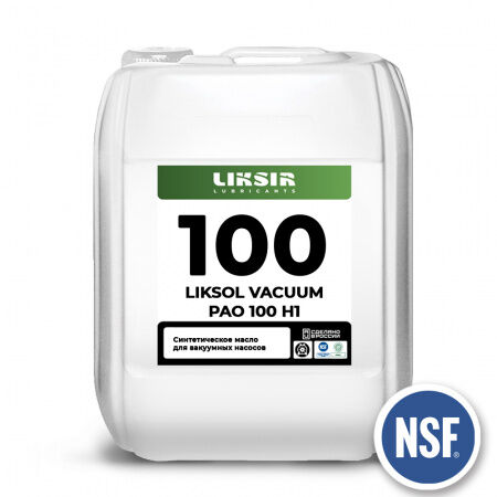 Масло с пищевым допуском вакуумное Liksir Liksol Vacuum PAO 100 H1 5 л