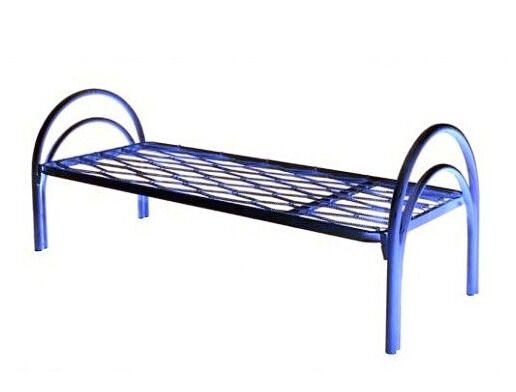 Кровать металлическая одноярусная - П-2У1К- с панцирной пружинной сеткой: кровать для общежития, больницы, турбазы, дома