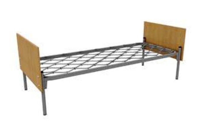 Кровать металлическая односпальная со спинками из ЛДСП - ДП-1 Россия