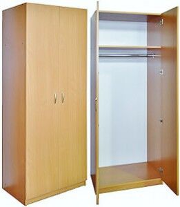 Шкаф для одежды офисный Ш-2 двухстворчатый - для общежития, эконом гостиницы, хостела Россия