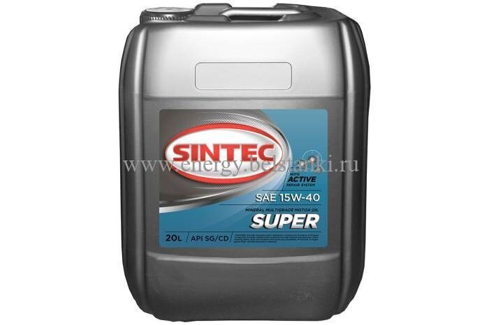 Масло SINTEC Супер SAE 10W-40 API SG/CD канистра 91 л 80кг/Motor oil 91liter 80 kg can