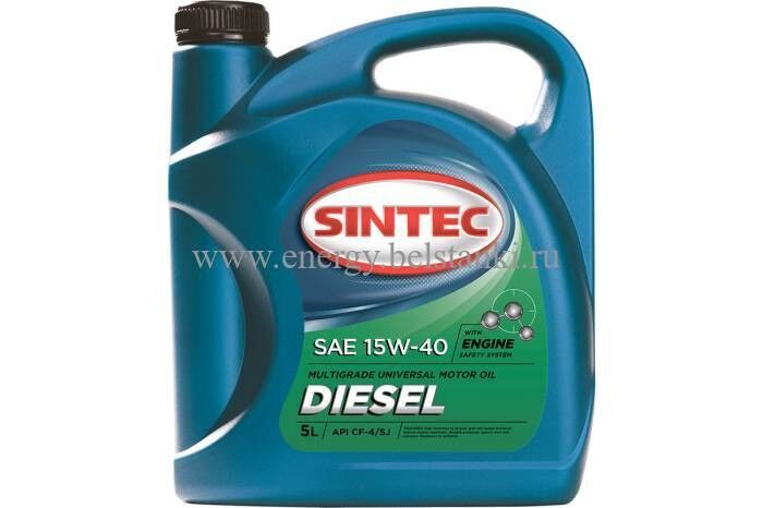 Масло SINTEC Diesel SAE 15W-40 API CF-4/CF/SJ канистра 5 л / Motor oil 5liter can