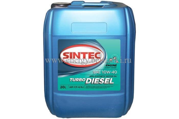 Масло SINTEC Turbo Diesel SAE 10W-40 API CF-4/CF/SJ канистра 20 л / Motor oil 20liter can