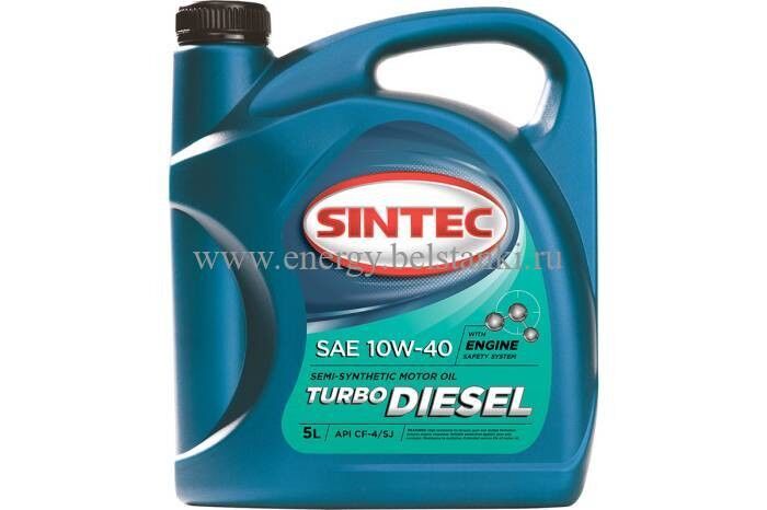Масло SINTEC Turbo Diesel SAE 10W-40 API CF-4/CF/SJ канистра 5 л / Motor oil 5liter can