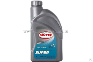Масло SINTEC Супер SAE 15W-40 API SG/CD канистра 1 л / Motor oil 1liter can 