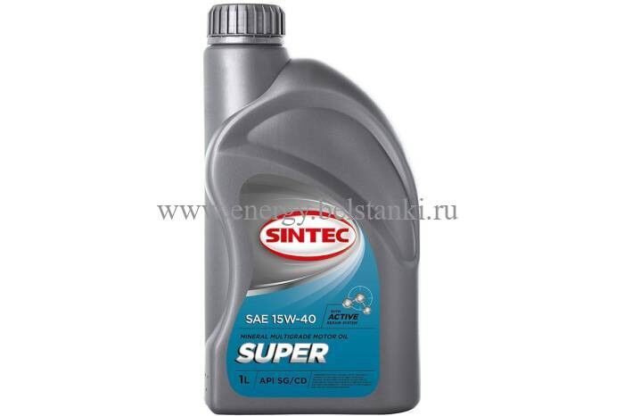 Масло SINTEC Супер SAE 15W-40 API SG/CD канистра 1 л / Motor oil 1liter can