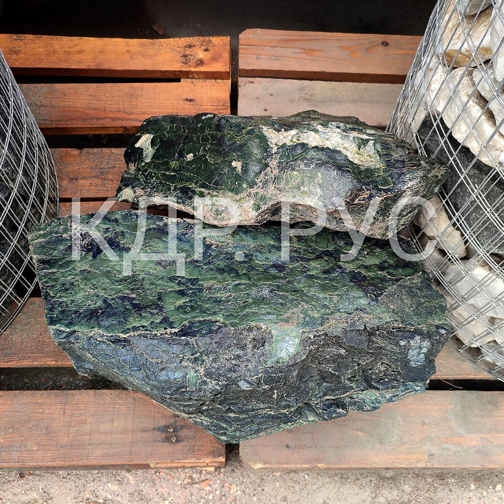 Бутовый камень змеевик (салатовый) 300-500мм