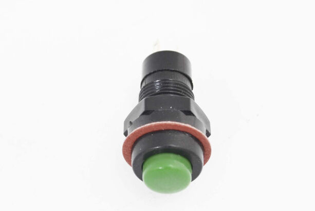 Кнопка круглая с фиксацией DS-211 off - (on), 2 контакта, 1A, 250V (зелёный)