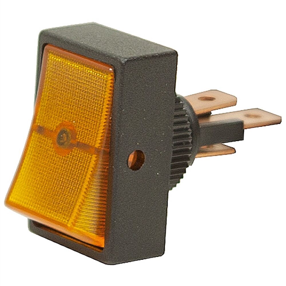 Переключатель с подсветкой ASW-11D on-off, 3 контакта, 20A,12V (жёлтый)