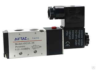 Пневматический электромагнитный клапан 4V210-08 5-позиционный магнитный клапан с регулировкой воздуха, газ без фитингов. #1