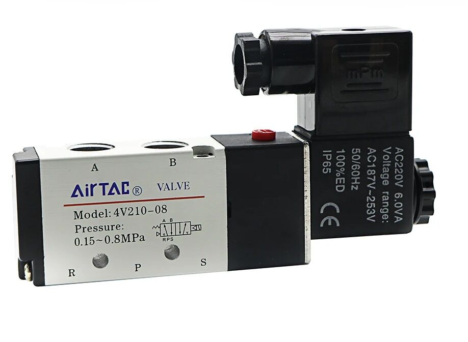 Пневматический электромагнитный клапан 4V210-08 5-позиционный магнитный клапан с регулировкой воздуха, газ без фитингов.