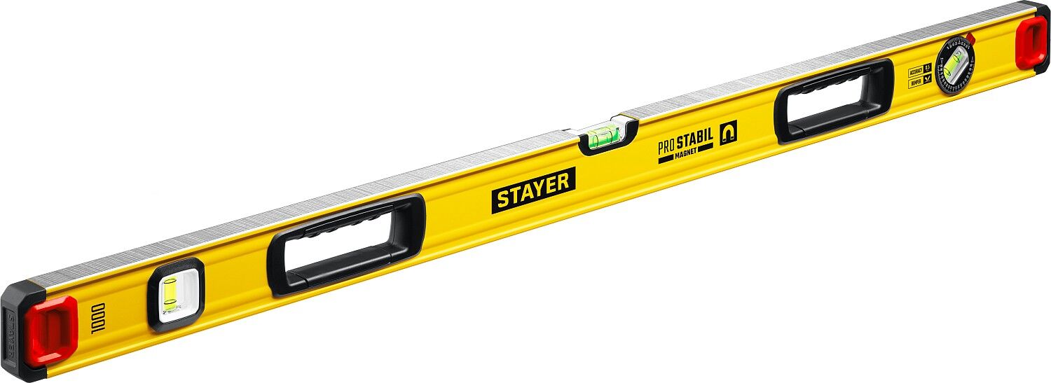 STAYER PRO STABIL, 1000 мм, усиленный профиль, магнитный уровень с поворотным глазком, Professional (3480-100)