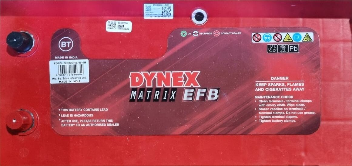 Аккумулятор DYNEX MATRIX EFBP-DINB-DIN190R Индия 2