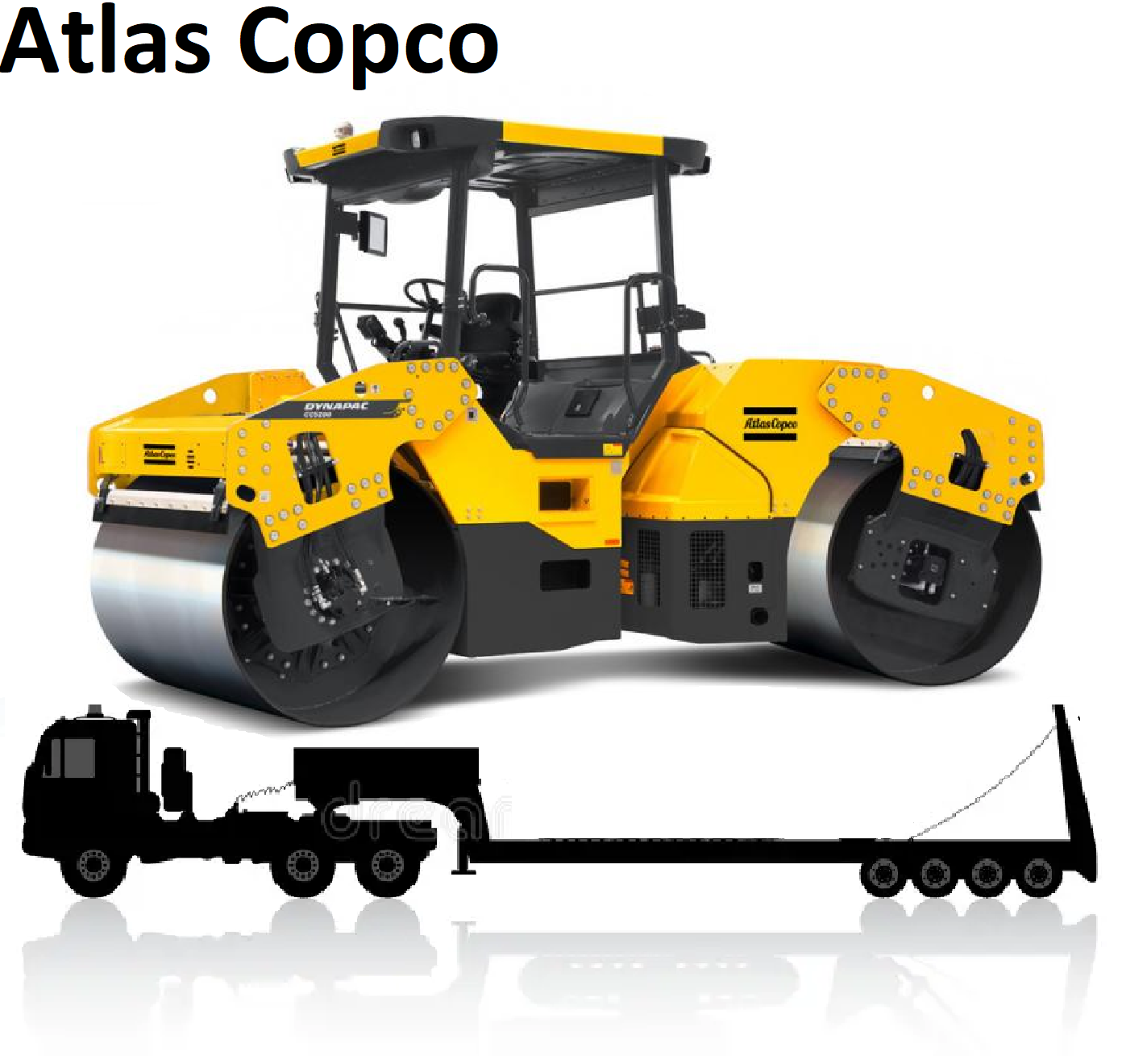 Перевозка дорожного катка Atlas Copco