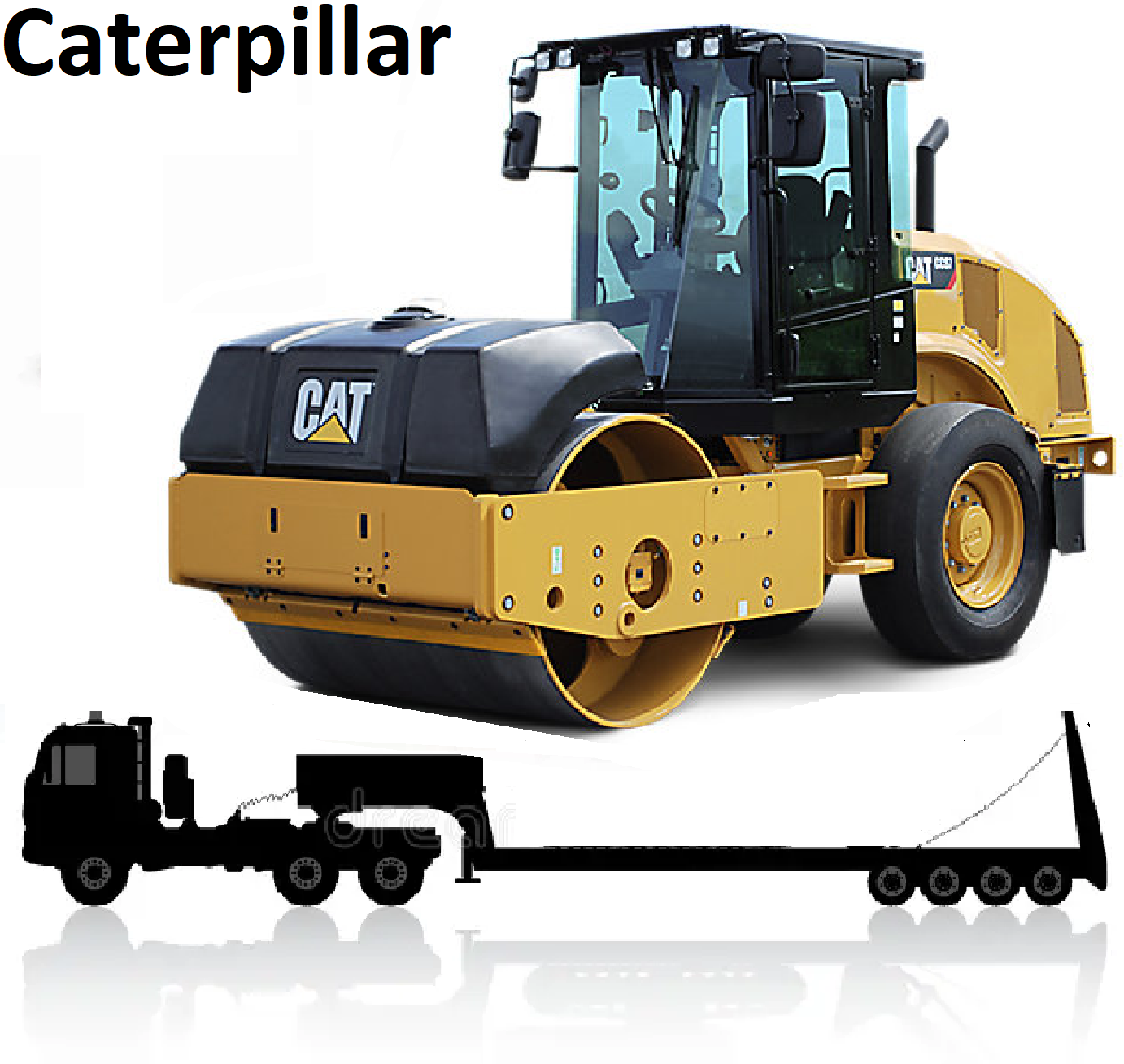 Перевозка дорожного катка Caterpillar