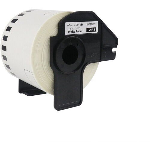 Термолента BYZ DK22205 для принтеров Brother серии QL, черный на белом, ширина 62 мм, 30.48 м / Картридж BYZ DK22205 для