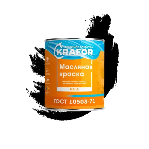 Масляная краска KRAFOR 26375 черная 2.5 кг