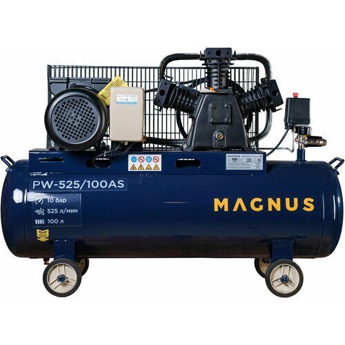 Компрессор воздушный масляный Magnus 525-100AS, 100 л, 3000 Вт 220в 10 бар MAGNUS