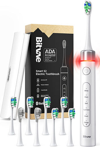 Электрическая зубная щетка Bitvae S2 Toothbrush с поддержкой приложения для смартфонов, S2 GLOBAL, белая S2 Toothbrush с