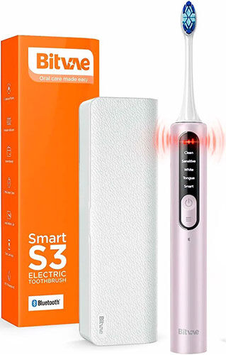 Электрическая зубная щетка Bitvae S3 Smart E-Toothbrush с поддержкой приложения для смартфонов, S3 GLOBAL, розовая S3 Sm