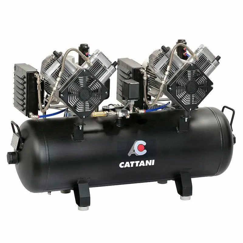 Компрессор Cattani трёхцилиндровый двухмоторный с осушителем без кожуха, 476 л/мин.