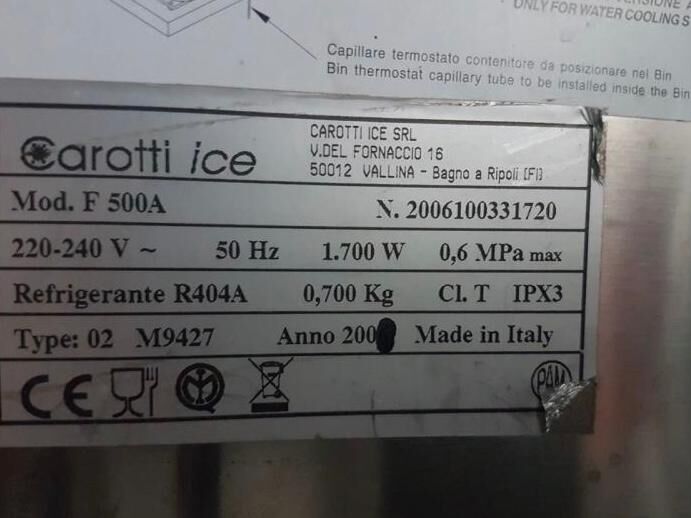 Льдогенератор CAROTTI ICE F 500A 3