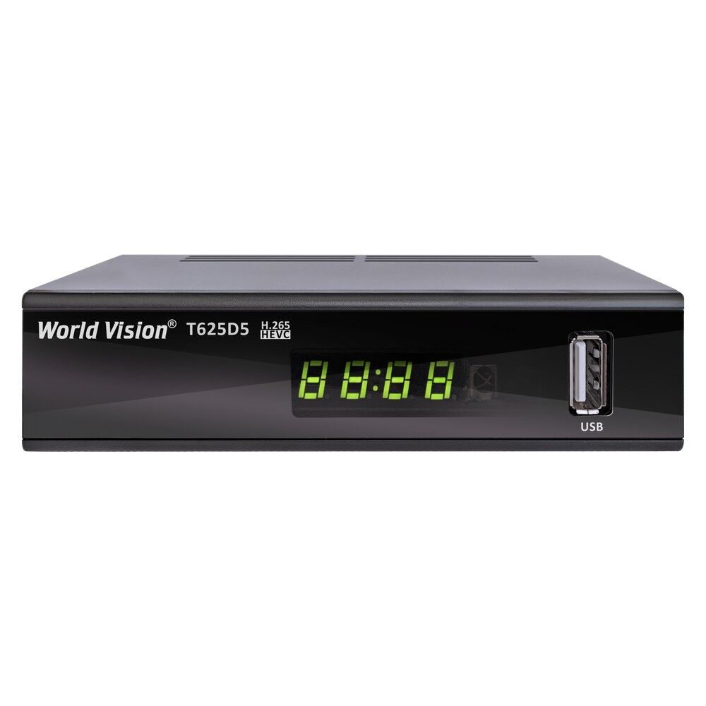 Цифровой эфирный ресивер World Vision T625D5 (DVB-T2/T/C, IPTV, USB, металл-пластик,кнопки,дисплей) 1