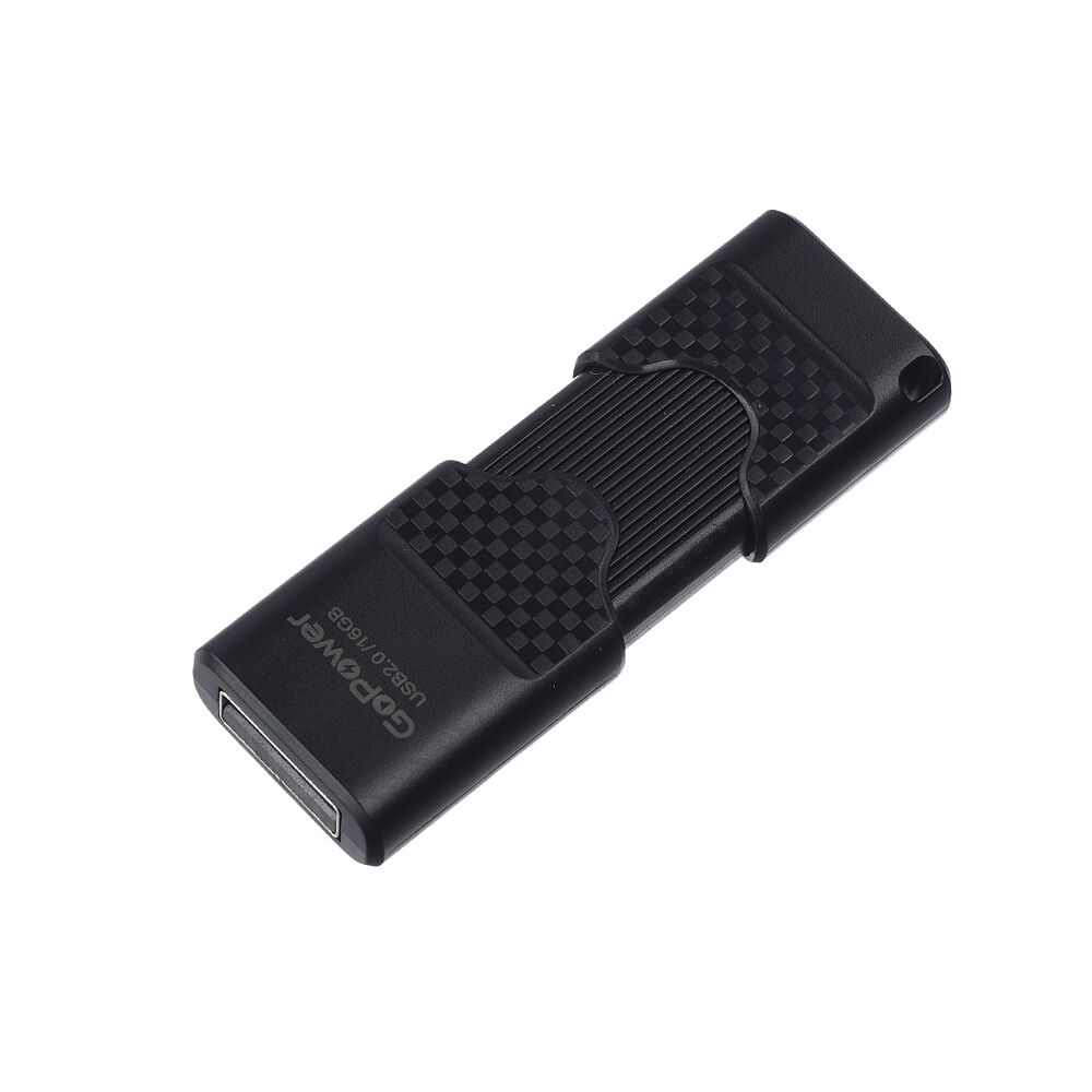USB 2.0 Flash накопитель 16GB GoPower SLIDER, пластик чёрный 3
