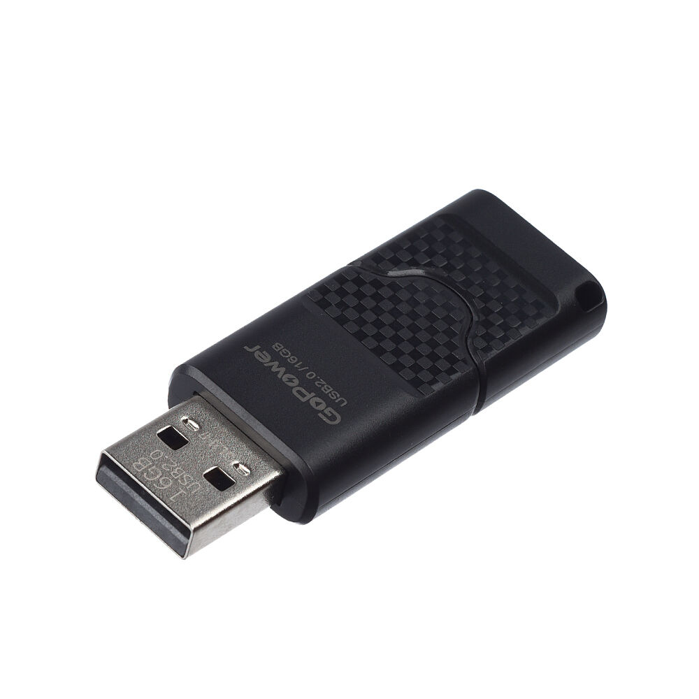 USB 2.0 Flash накопитель 16GB GoPower SLIDER, пластик чёрный 4