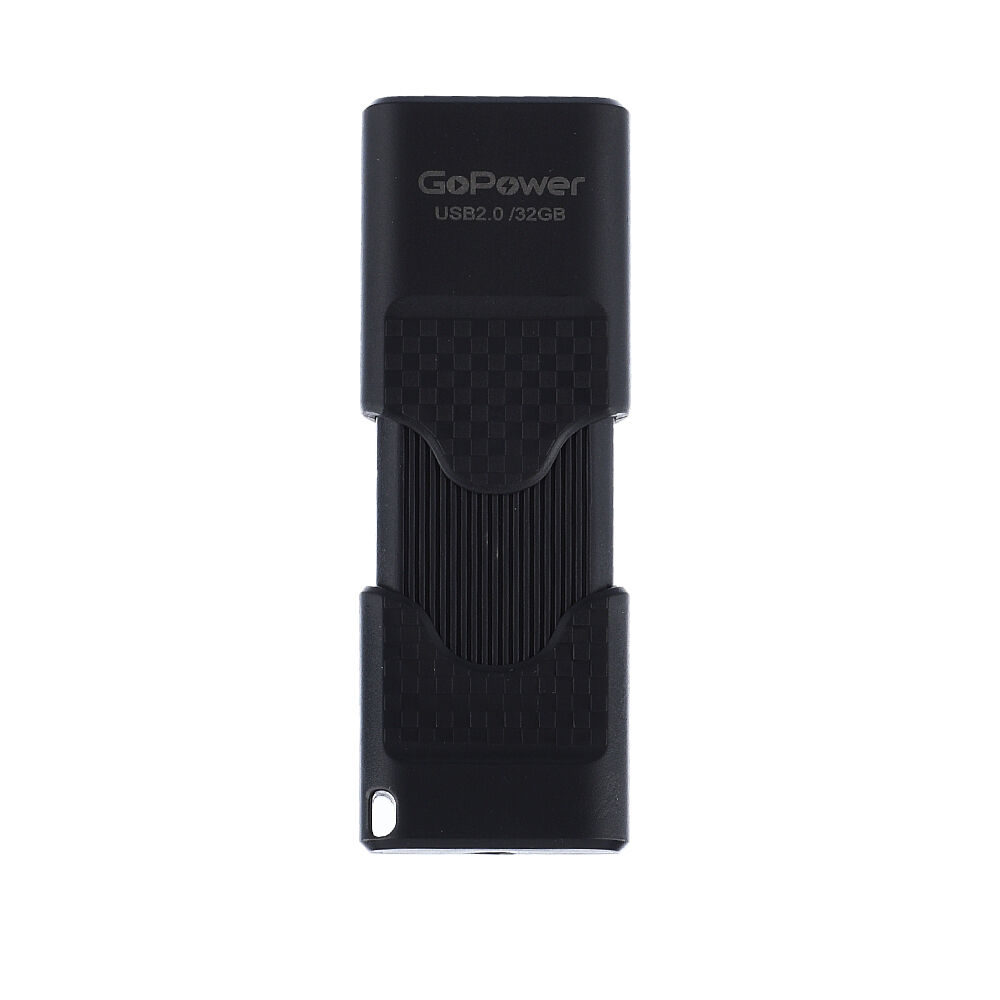 USB 2.0 Flash накопитель 32GB GoPower SLIDER, пластик чёрный